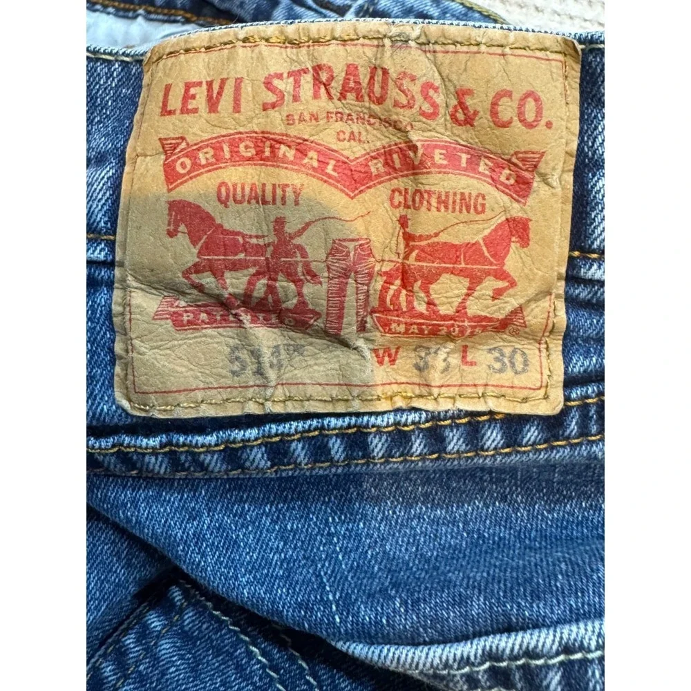 Levi's 514 Straight Fit Men's W38 L30 Blue Medium Wash Denim Jeans